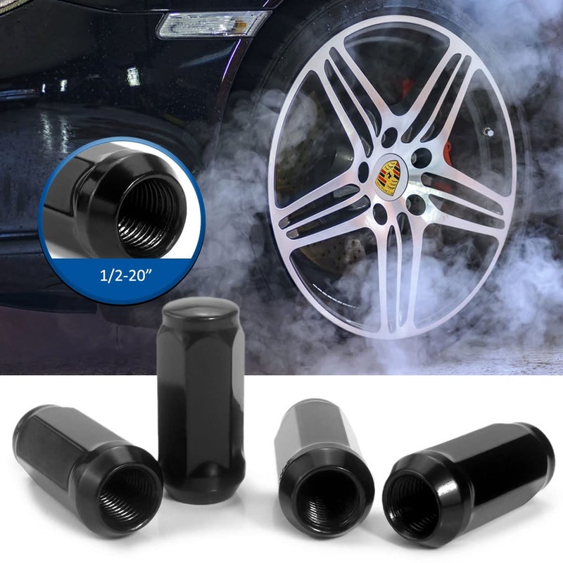 GAsupply صواميل عروة سوداء 1/2x20 من GAsupply 20 قطعة - 1/2-20 نهاية مغلقة طويلة منتفخة وصواميل عروة مخروطية - 1.9 بوصة طول 48 مم 3/4 بوصة 19 مم سداسي - Image 5